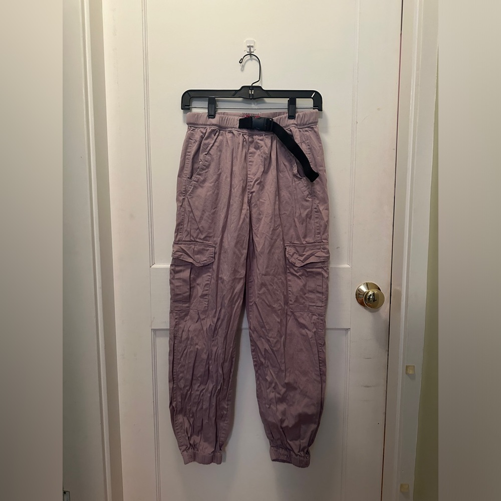 Zumiez Unionbay Purple Cargo Parachute Pants with adjustable belt Size 7